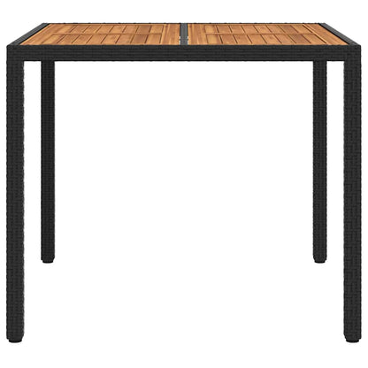 vidaXL Garden Table Black 90 x 90 x 75 cm Poly Rattan - 24928