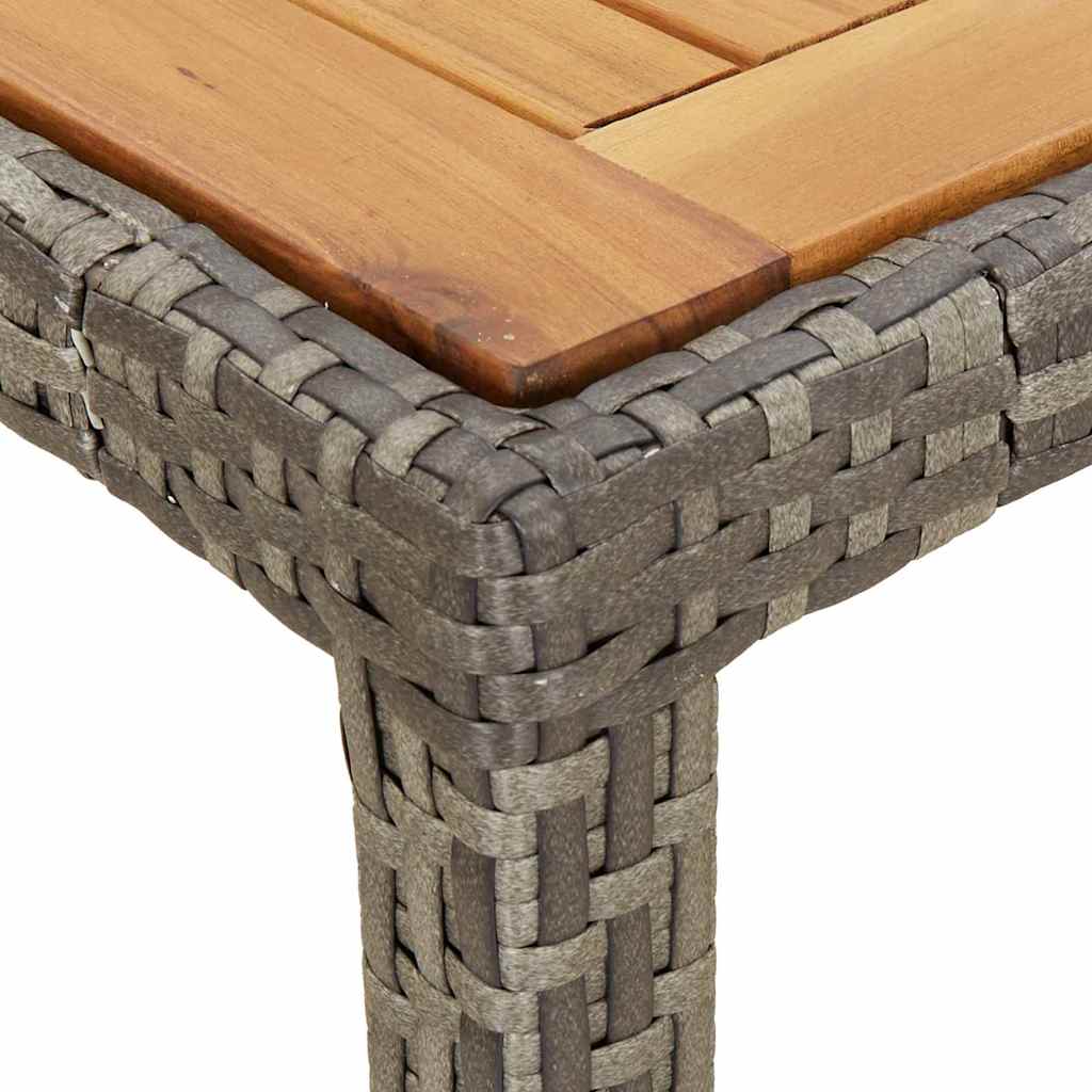 vidaXL Garden Table Grey 90 x 90 x 75 cm Poly Rattan - 24929