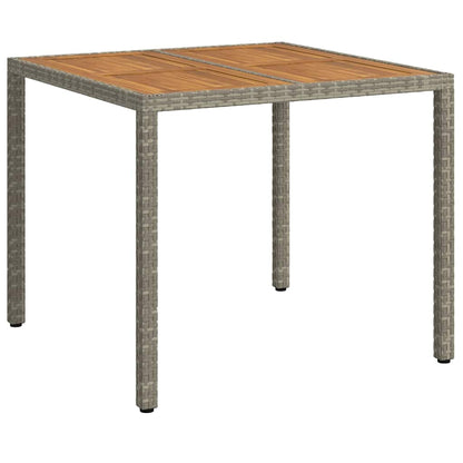 vidaXL Garden Table Grey 90 x 90 x 75 cm Poly Rattan - 24929