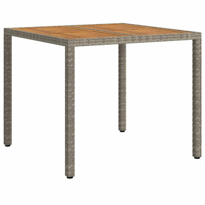 vidaXL Garden Table Grey 90 x 90 x 75 cm Poly Rattan - 24929