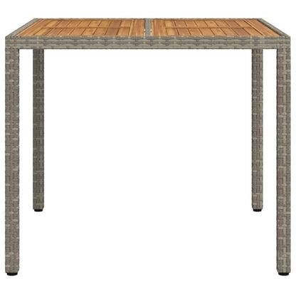 vidaXL Garden Table Grey 90 x 90 x 75 cm Poly Rattan - 24929