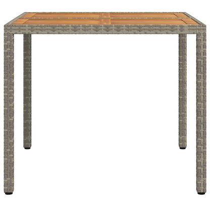 vidaXL Garden Table Grey 90 x 90 x 75 cm Poly Rattan - 24929