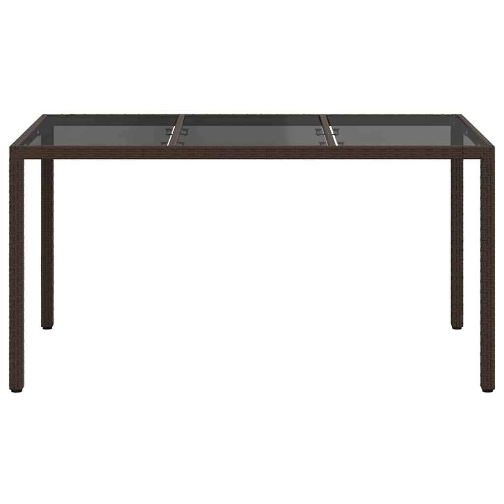 vidaXL Garden Table Brown 150 x 90 x 75 cm Poly Rattan