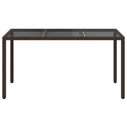 vidaXL Garden Table Brown 150 x 90 x 75 cm Poly Rattan