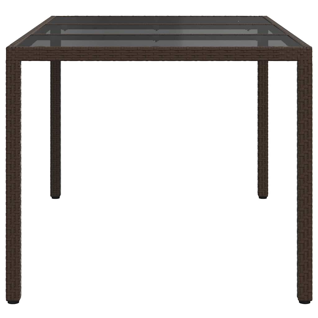 vidaXL Garden Table Brown 150 x 90 x 75 cm Poly Rattan