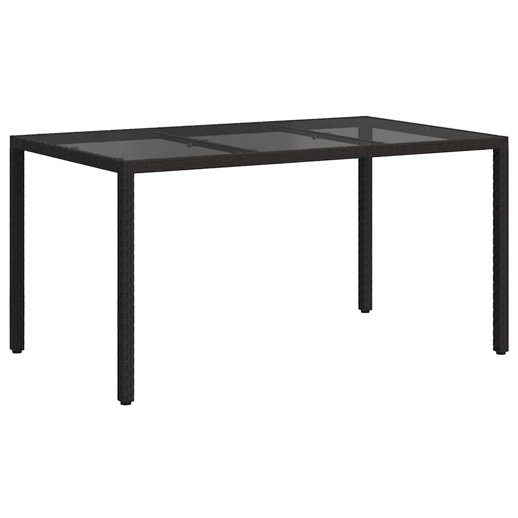 vidaXL Garden Table Black 150 x 90 x 75 cm Poly Rattan