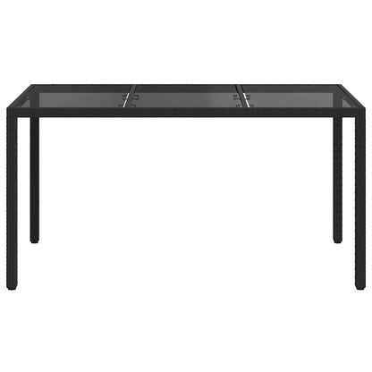 vidaXL Garden Table Black 150 x 90 x 75 cm Poly Rattan