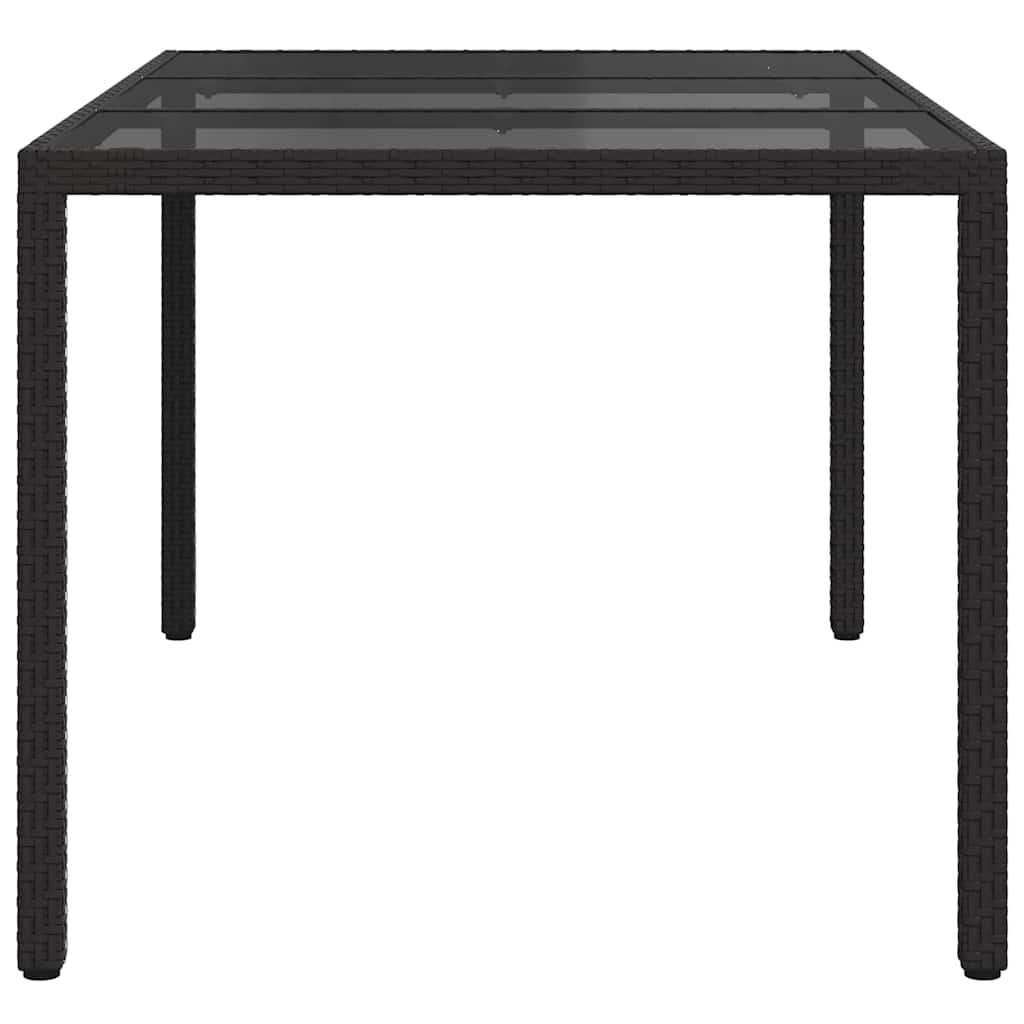 vidaXL Garden Table Black 150 x 90 x 75 cm Poly Rattan