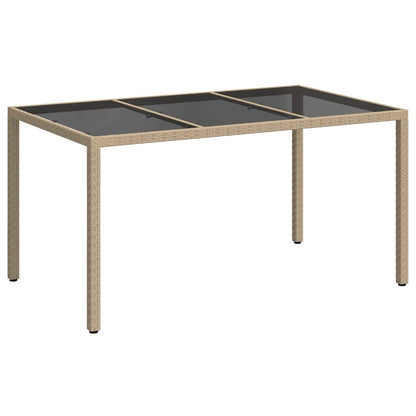 vidaXL Garden Table Beige 150 x 90 x 75 cm Poly Rattan