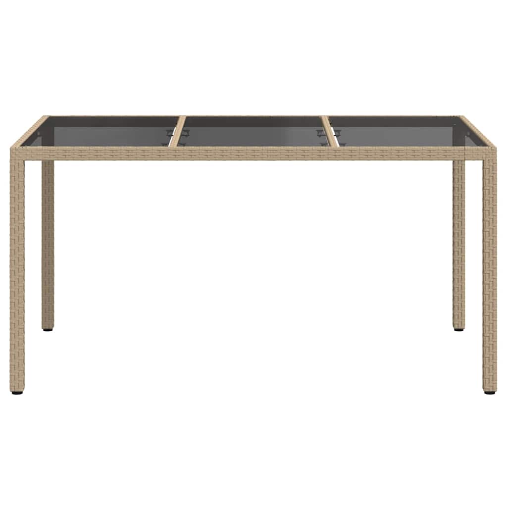 vidaXL Garden Table Beige 150 x 90 x 75 cm Poly Rattan