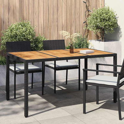 vidaXL Garden Table Black 150 x 90 x 75 cm Poly Rattan - 24985