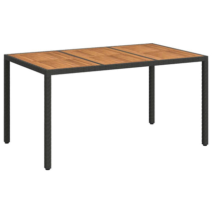 vidaXL Garden Table Black 150 x 90 x 75 cm Poly Rattan - 24985