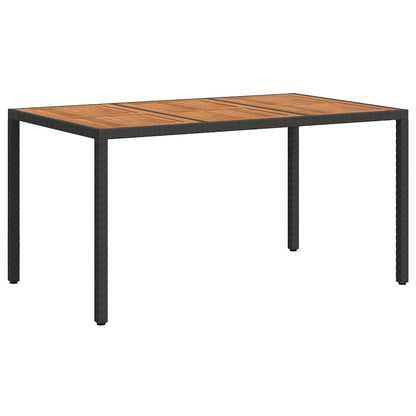 vidaXL Garden Table Black 150 x 90 x 75 cm Poly Rattan - 24985