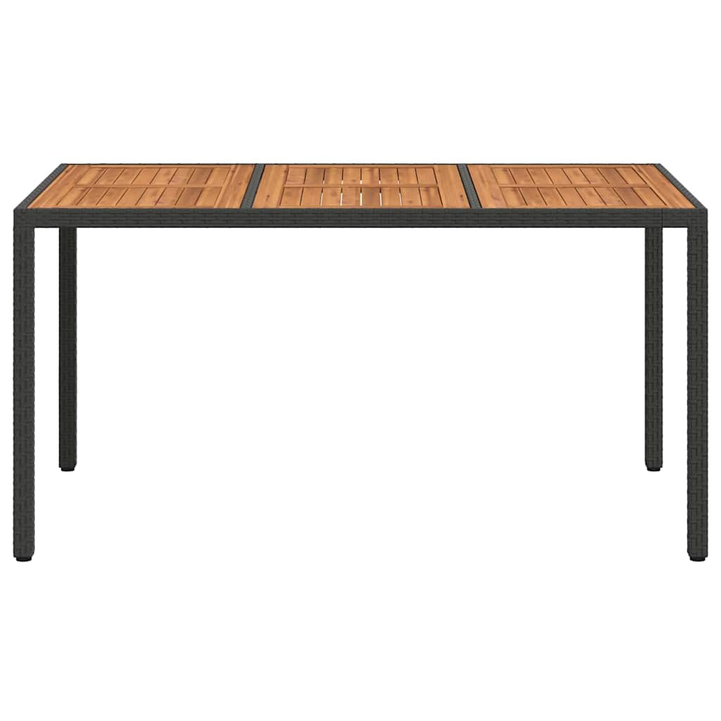 vidaXL Garden Table Black 150 x 90 x 75 cm Poly Rattan - 24985