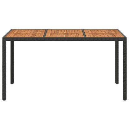 vidaXL Garden Table Black 150 x 90 x 75 cm Poly Rattan - 24985