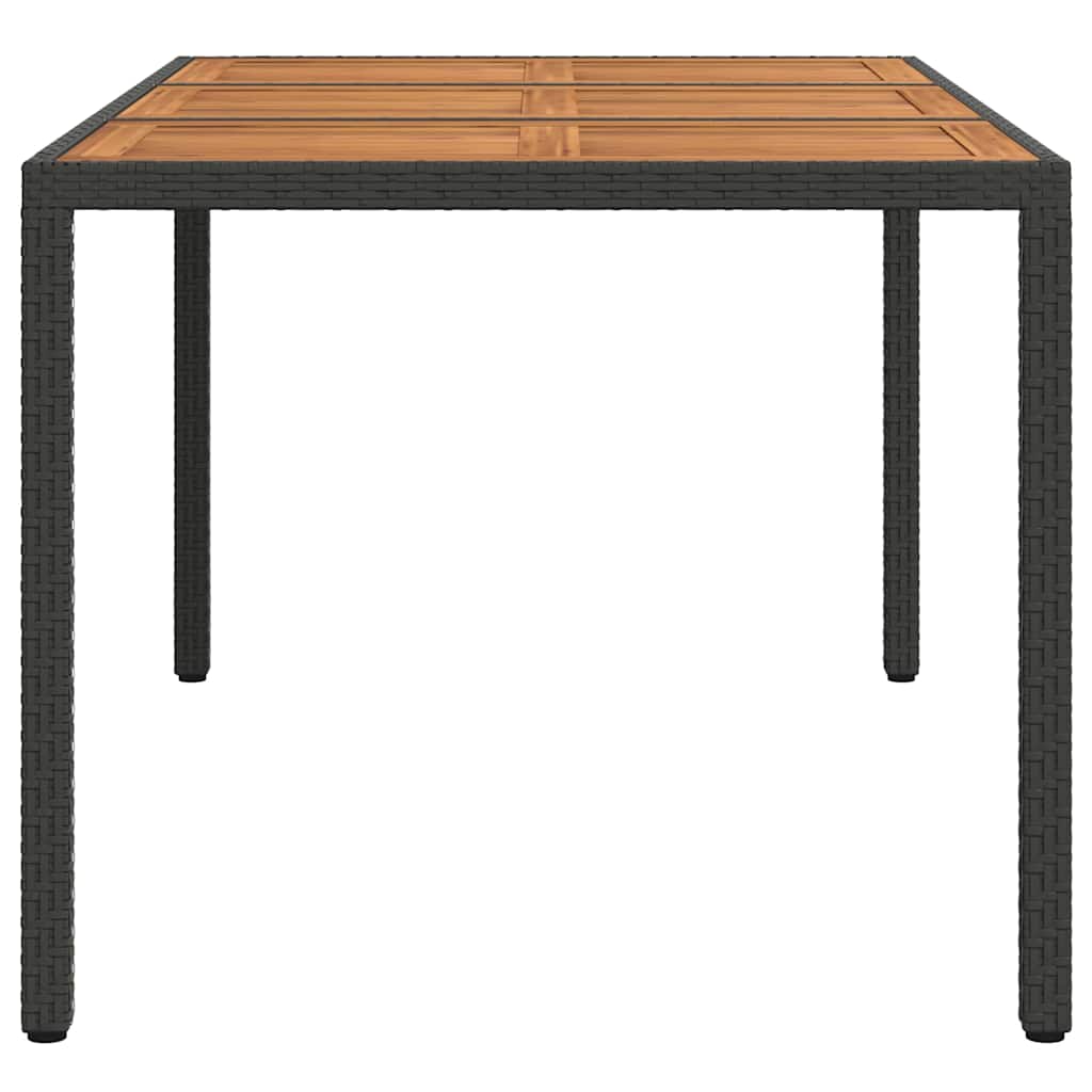 vidaXL Garden Table Black 150 x 90 x 75 cm Poly Rattan - 24985