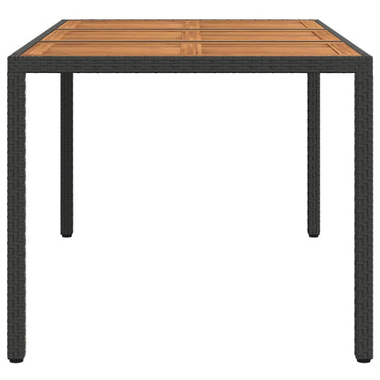vidaXL Garden Table Black 150 x 90 x 75 cm Poly Rattan - 24985