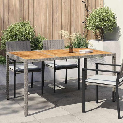 vidaXL Garden Table Grey 150 x 90 x 75 cm Poly Rattan - 24998