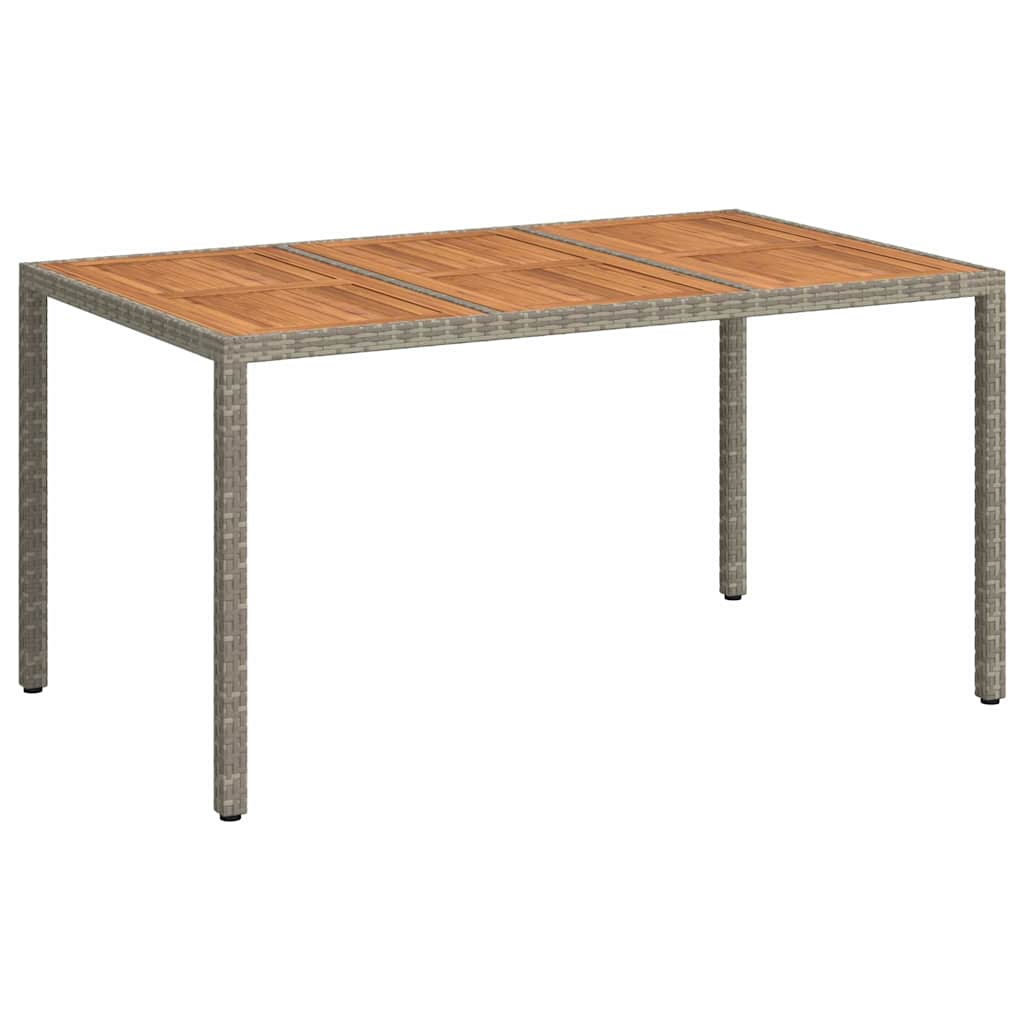 vidaXL Garden Table Grey 150 x 90 x 75 cm Poly Rattan - 24998