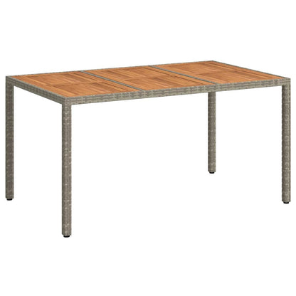 vidaXL Garden Table Grey 150 x 90 x 75 cm Poly Rattan - 24998