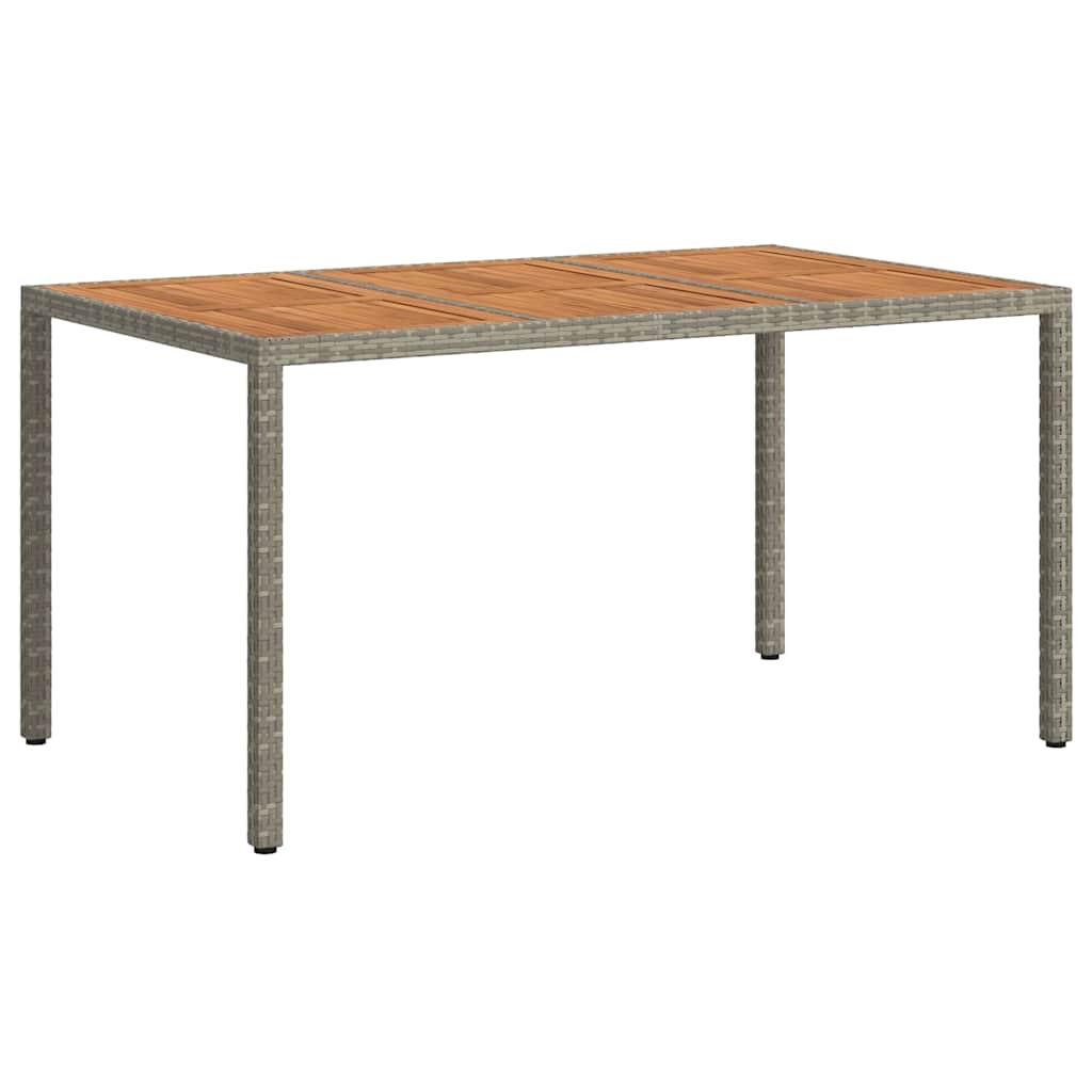 vidaXL Garden Table Grey 150 x 90 x 75 cm Poly Rattan - 24998