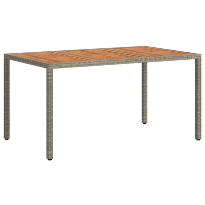 vidaXL Garden Table Grey 150 x 90 x 75 cm Poly Rattan - 24998