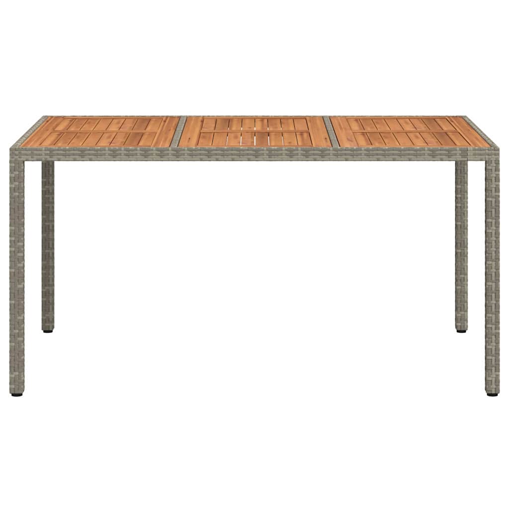 vidaXL Garden Table Grey 150 x 90 x 75 cm Poly Rattan - 24998