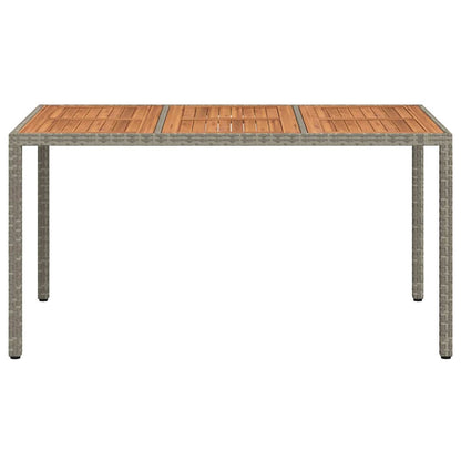 vidaXL Garden Table Grey 150 x 90 x 75 cm Poly Rattan - 24998
