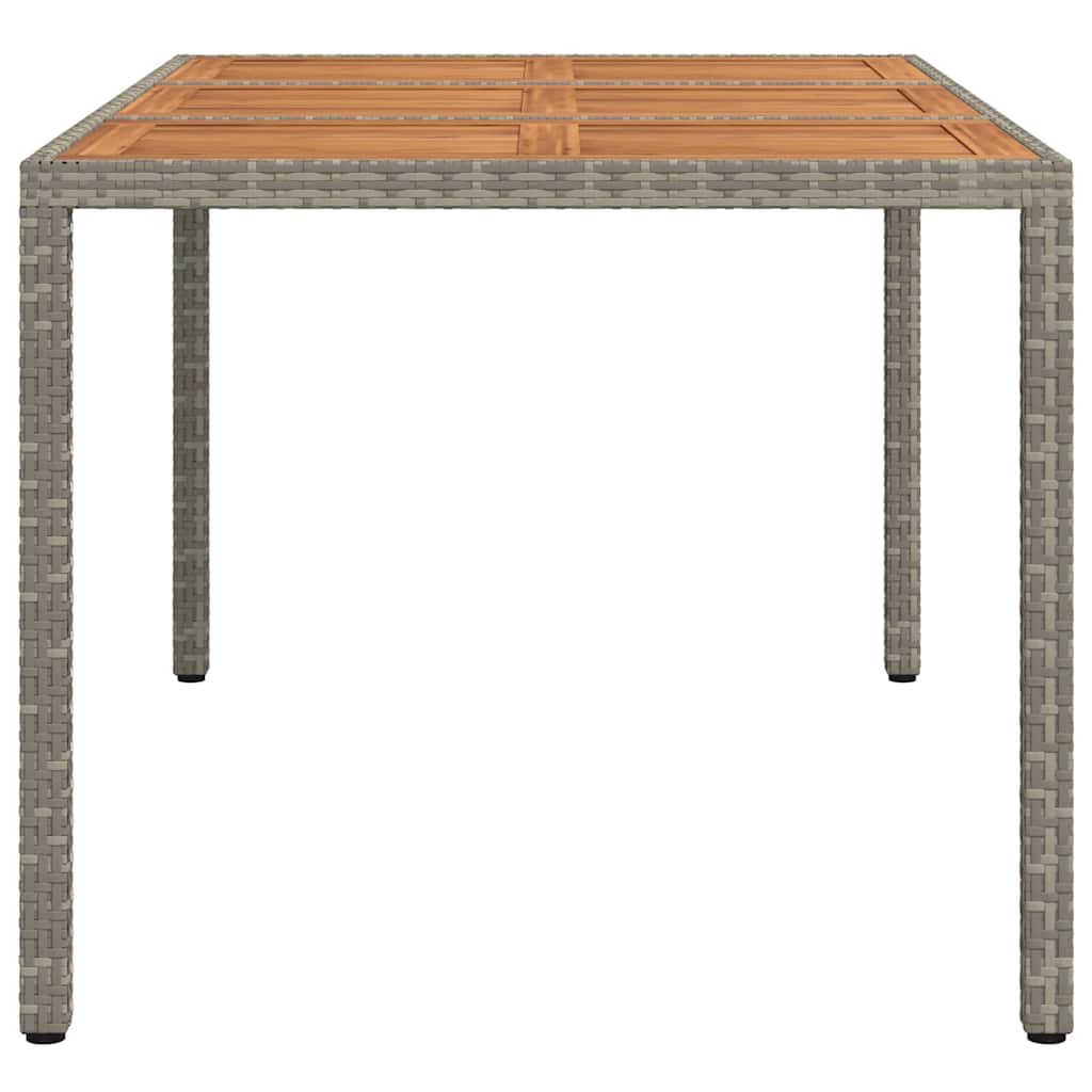 vidaXL Garden Table Grey 150 x 90 x 75 cm Poly Rattan - 24998