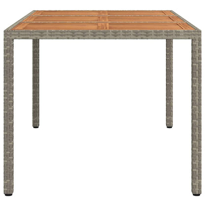 vidaXL Garden Table Grey 150 x 90 x 75 cm Poly Rattan - 24998