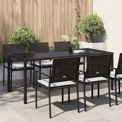 vidaXL Garden Table Brown Poly Rattan - 190 x 90 x 75 cm