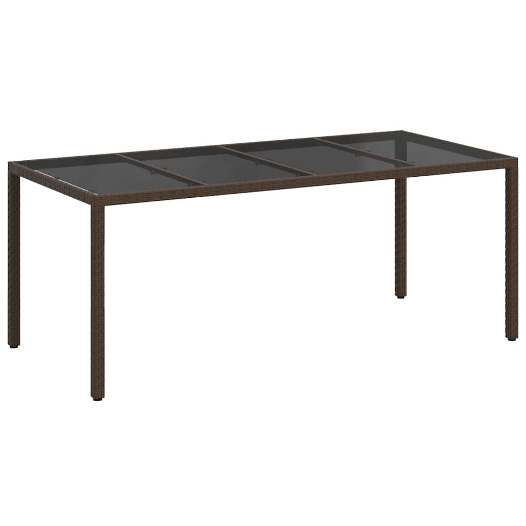 vidaXL Garden Table Brown Poly Rattan - 190 x 90 x 75 cm