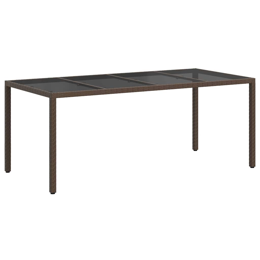 vidaXL Garden Table Brown Poly Rattan - 190 x 90 x 75 cm