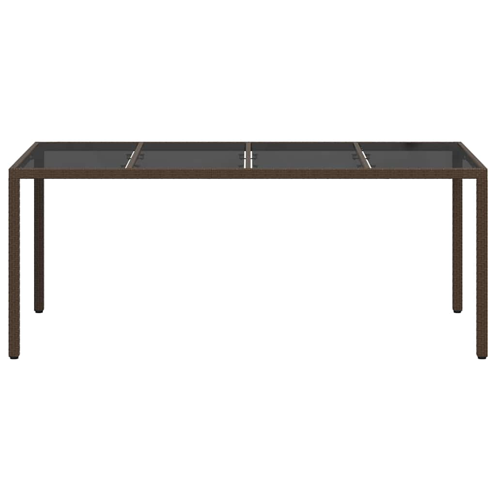 vidaXL Garden Table Brown Poly Rattan - 190 x 90 x 75 cm