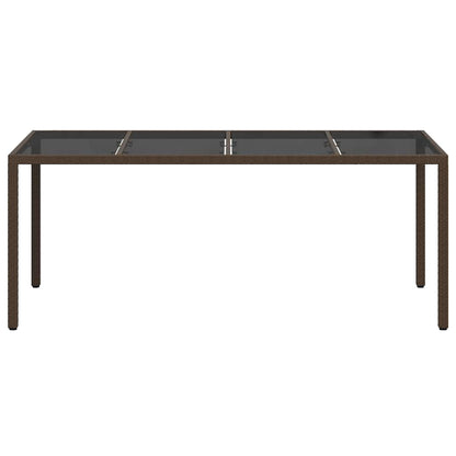vidaXL Garden Table Brown Poly Rattan - 190 x 90 x 75 cm