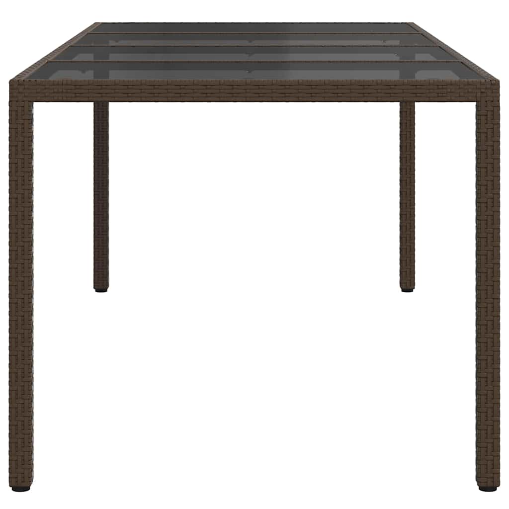 vidaXL Garden Table Brown Poly Rattan - 190 x 90 x 75 cm