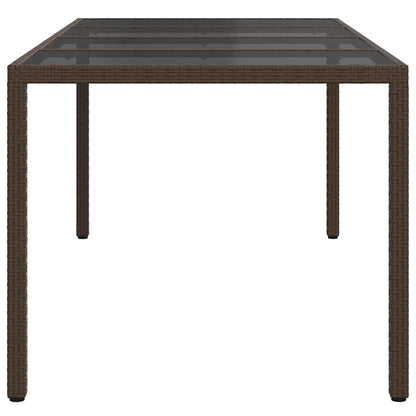 vidaXL Garden Table Brown Poly Rattan - 190 x 90 x 75 cm