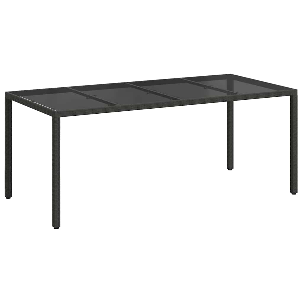 vidaXL Garden Table Black Poly Rattan - 190 x 90 x 75 cm