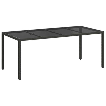 vidaXL Garden Table Black Poly Rattan - 190 x 90 x 75 cm