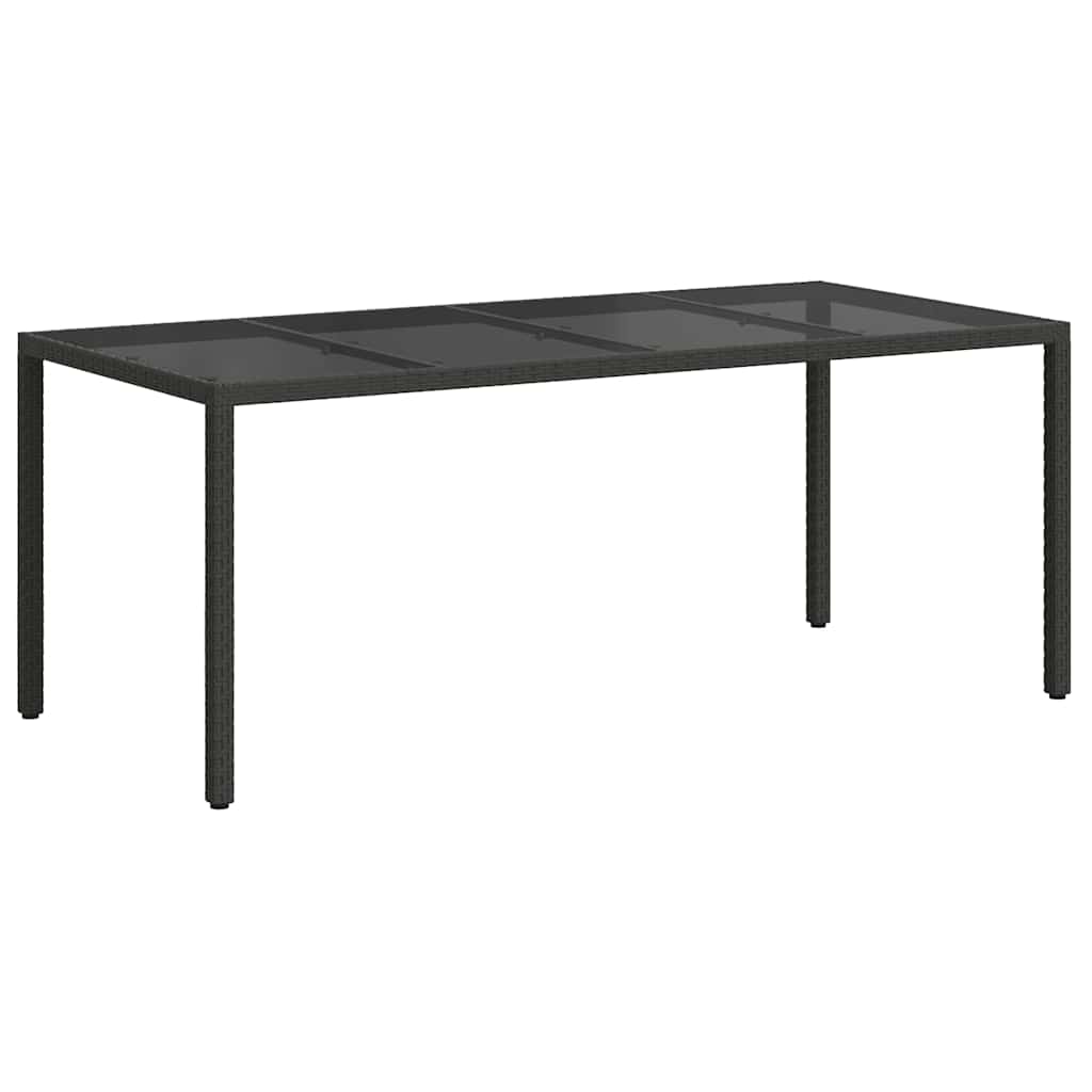 vidaXL Garden Table Black Poly Rattan - 190 x 90 x 75 cm