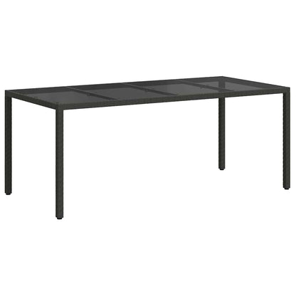vidaXL Garden Table Black Poly Rattan - 190 x 90 x 75 cm