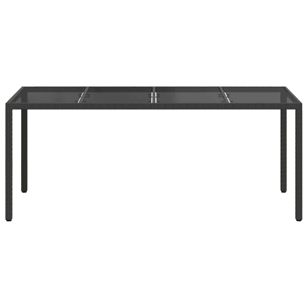 vidaXL Garden Table Black Poly Rattan - 190 x 90 x 75 cm