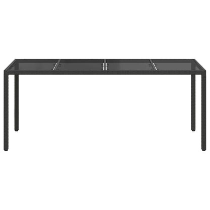 vidaXL Garden Table Black Poly Rattan - 190 x 90 x 75 cm