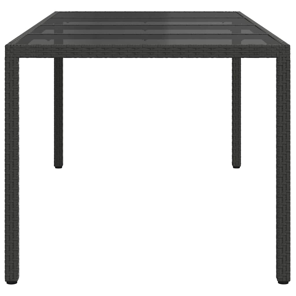 vidaXL Garden Table Black Poly Rattan - 190 x 90 x 75 cm