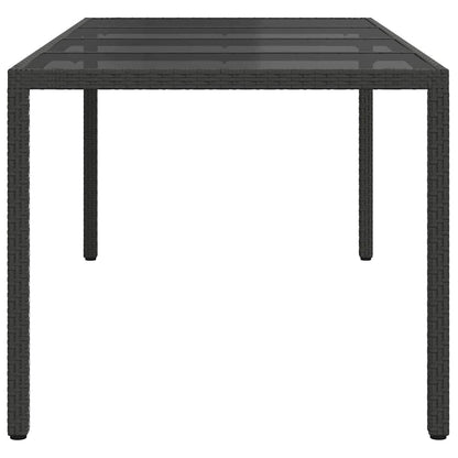 vidaXL Garden Table Black Poly Rattan - 190 x 90 x 75 cm
