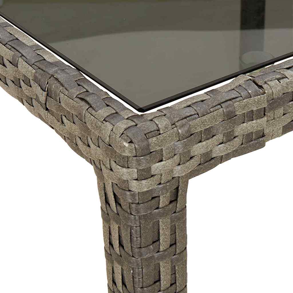 vidaXL Garden Table Grey Poly Rattan - 190 x 90 x 75 cm