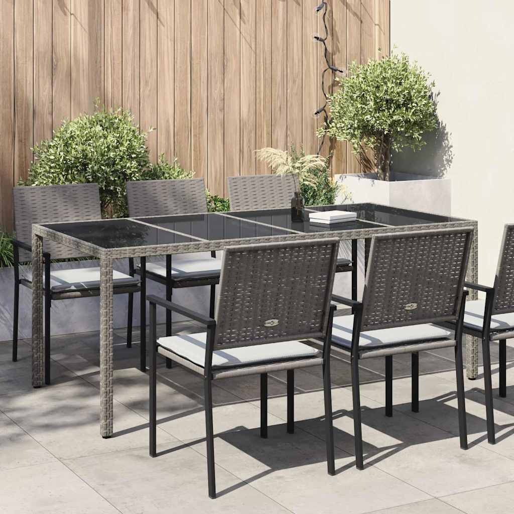 vidaXL Garden Table Grey Poly Rattan - 190 x 90 x 75 cm