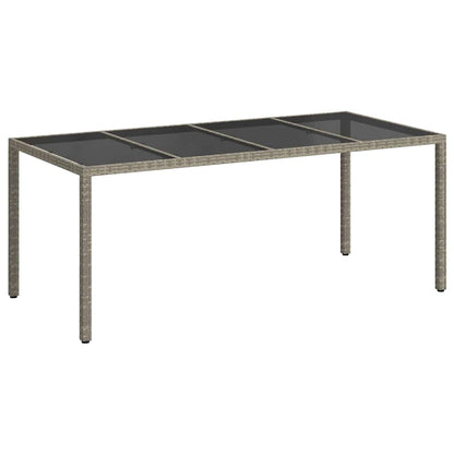 vidaXL Garden Table Grey Poly Rattan - 190 x 90 x 75 cm