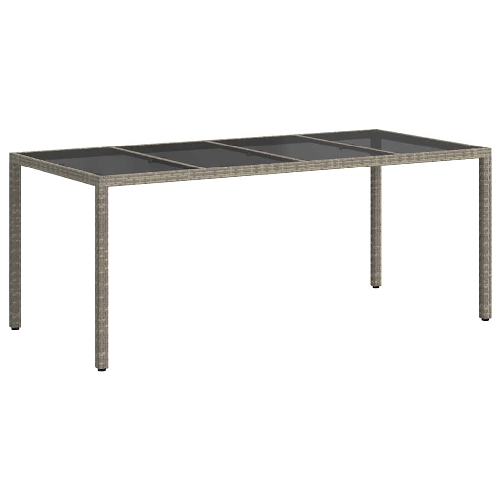 vidaXL Garden Table Grey Poly Rattan - 190 x 90 x 75 cm