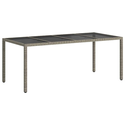 vidaXL Garden Table Grey Poly Rattan - 190 x 90 x 75 cm
